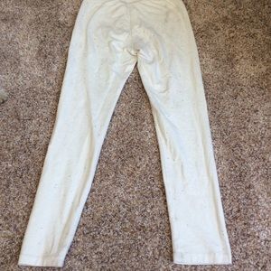 Glitter white girls size 12 leggings 2 small marks